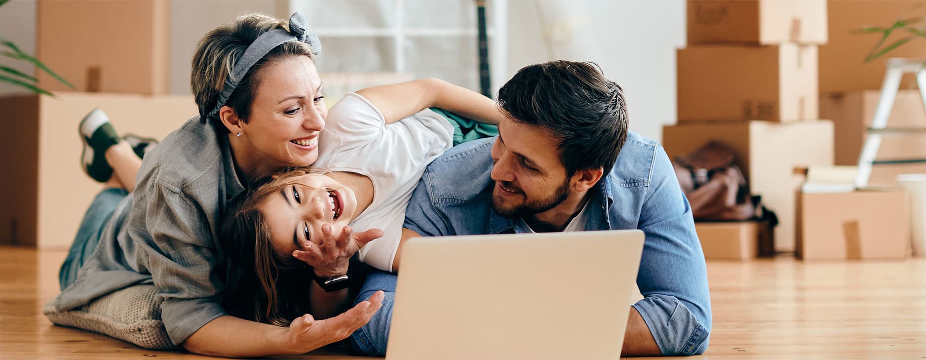 Happy family at home